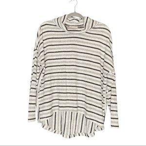 Anthropologie Striped Cowl Neck Knit Top Medium